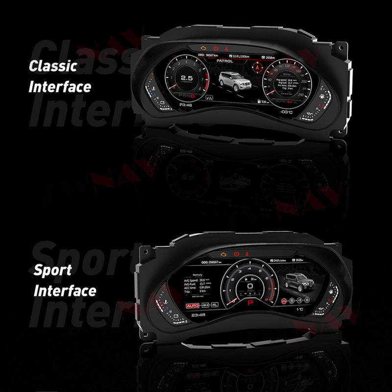 Auto Nissan Patrols Y62 LCD-Instrumentenbrett für Geschwindigkeitsmesser-Digital-Gruppe