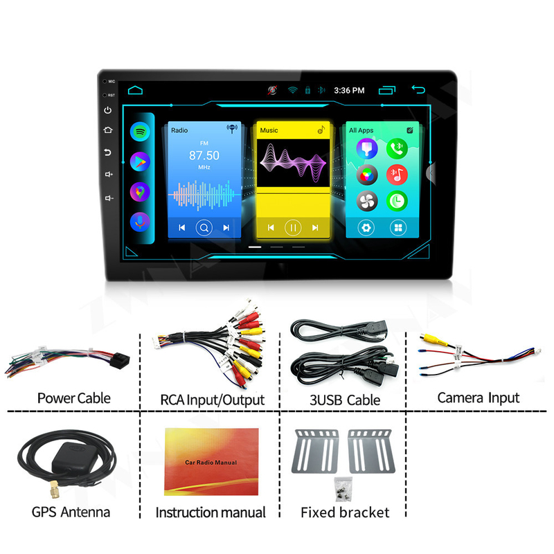 7/9/10-Zoll-Multimedia-Player-Kopfeinheit Universal-Bildschirm Auto-GPS-Navigation